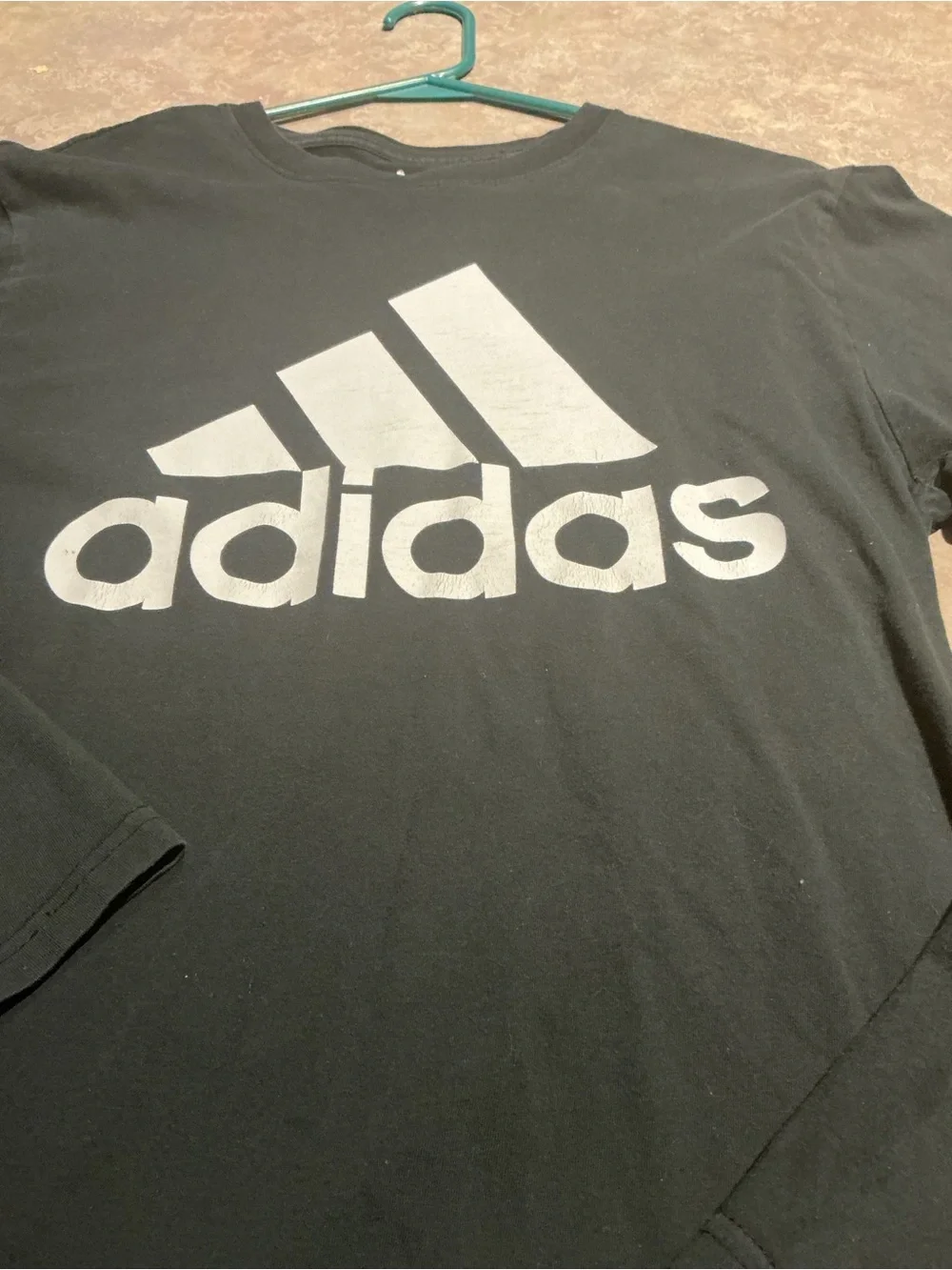 adidas Black Long Sleeve Tee with White Trefoil Logo